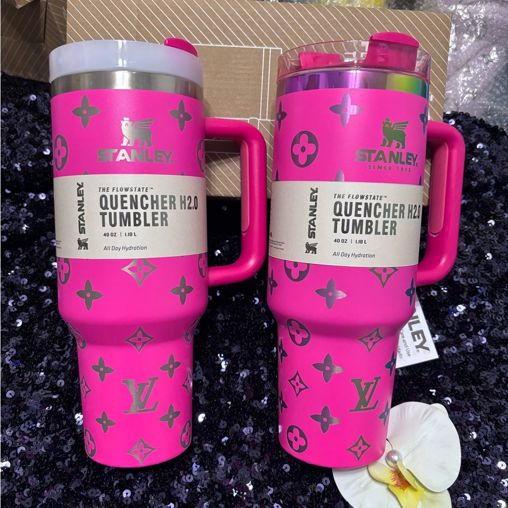 Stanley Pink Patterned Quencher Tumbler Duo with Handle